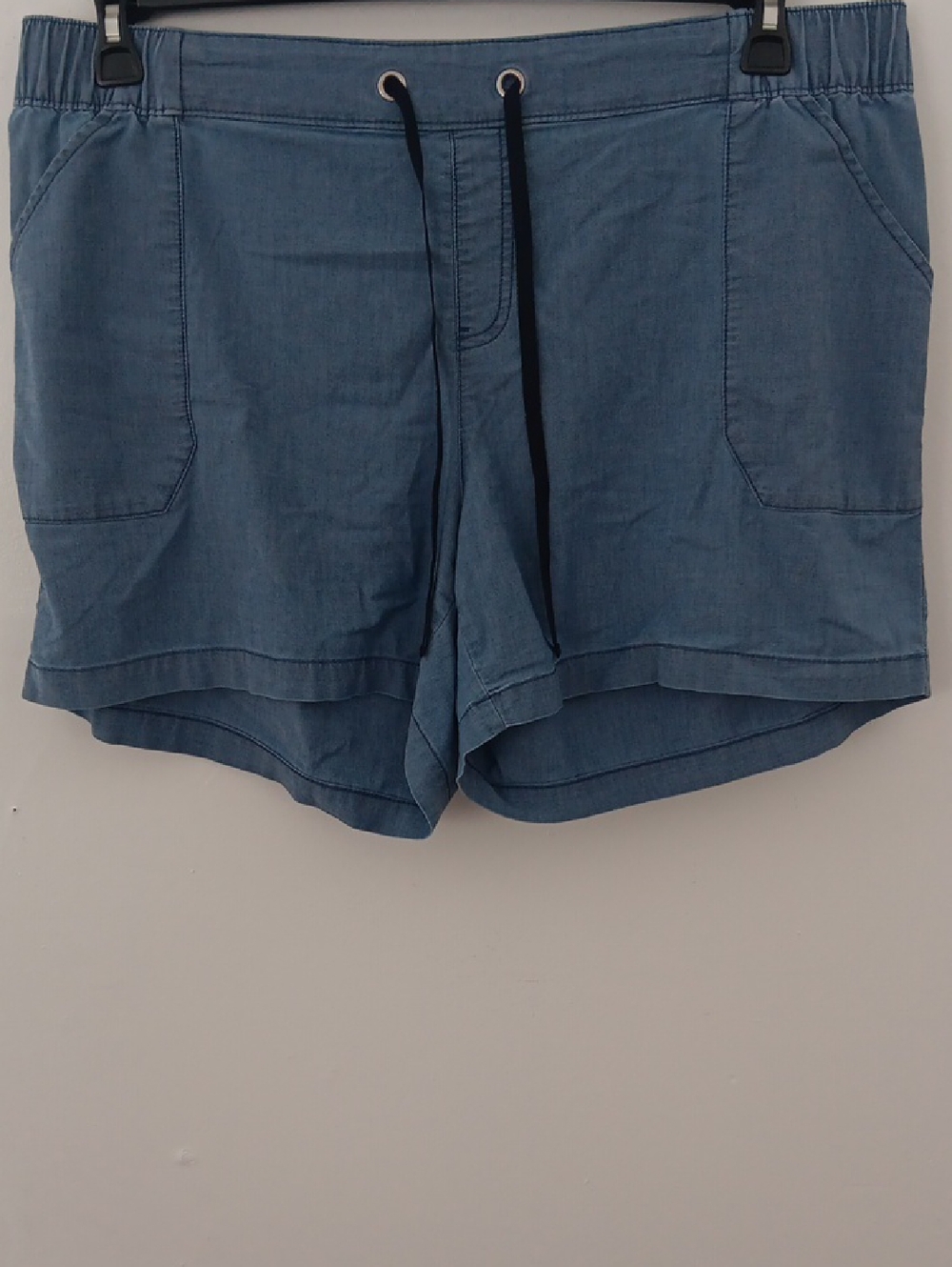 Lane Bryant Light Blue Drawstring Chambray Shorts